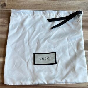 Gucci White Dust Bag with Black Ribbon
